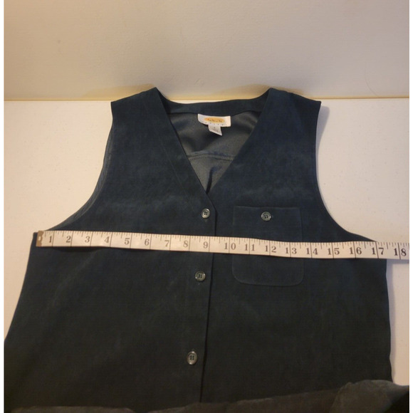 Talbots 2 Piece Suit Green Velvet Button Down Shirt & Dress Women's 6 Petite - Picture 7 of 15